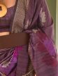 Attractive Wine Zari Weaving Silk Event Wear Saree With Blouse