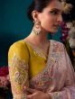 Fabulous Lavender Embroidered Kanjivaram Silk Party Wear Saree