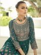 Mesmerizing Teal Green Embroidered Georgette Readymade Palazzo Suit