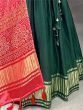 Pretty Green Gaji Silk Traditional Lehenga Choli With Bandhani Dupatta 