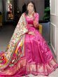 Lovely Pink Gaji Silk Wedding Lehenga Choli With Bandhani Dupatta