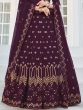 Purple Sequins Georgette Wedding Wear Lehenga Choli