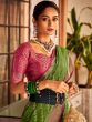 Wonderful Green Zari Banarasi Silk Designer Saree With Blouse