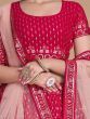 Enchanting Rani Pink Embroidery Georgette Wedding Lehenga Choli 