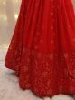 Glamorous Red Sequins Georgette Wedding Wear Lehenga Choli