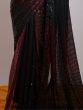 Fascinating Black Multi Sequins Georgette Party Wear Saree With Blouse 