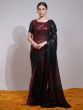 Fascinating Black Multi Sequins Georgette Party Wear Saree With Blouse 
