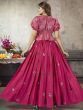 Pleasant Hot Pink Sequins Work Art Silk Ready-Made Lehenga Choli
