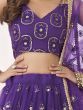 Bewitching Purple Sequins Net Sangeet Wear Lehenga Choli