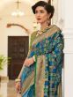 Amazing Blue Patola Woven Silk Wedding Wear Saree