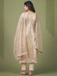 Magnificent Beige Sequins Embroidery Net Event Wear Salwar Suit