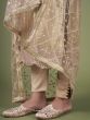 Magnificent Beige Sequins Embroidery Net Event Wear Salwar Suit