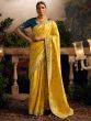 Superb Yellow Zari Woven Silk Haldi Wear Saree With Blouse
