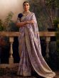 Charming Lavender Zari Woven Silk Festival Wear Saree With Blouse