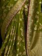 Entrancing Green Zari Woven Silk Traditional Saree With Blouse