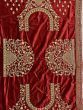 Fascinating Red Embroidered Velvet Bridal Wear Lehenga Choli