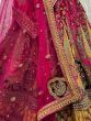Stunning Rani Pink Dori Work Velvet Bridal Wear Lehenga Choli 