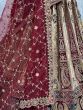 Fancified Brown Embroidered Velvet Lehenga Choli With Double Dupatta