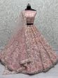 Beautiful Baby Pink Sequins Net Bridal Lehenga Choli With Dupatta