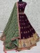 Glamorous Purple Sequins Silk Lehenga Choli With Bandhani Dupatta