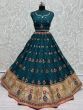 Glamorous Blue Sequins Silk Lehenga Choli With Bandhani Dupatta