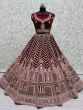 Glamorous Maroon Heavy Embroidered Velvet Bridal Lehenga Choli