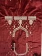 Glamorous Maroon Heavy Embroidered Velvet Bridal Lehenga Choli