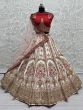 Lavish White Multi-Thread Work Silk Bridal Lehenga Choli With Double Dupatta