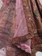 Precious Pink Embroidered Velvet Lehenga Choli With Double Dupatta