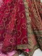 Great Rani Pink Embroidered Velvet Lehenga Choli With Double Dupatta