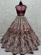 Awesome Pink Sequins Velvet Bridal Lehenga Choli With Dupatta