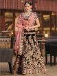 Exceptional Maroon Colored Wedding Wear Embroidered Lehenga Choli