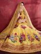 Yellow Floral Print Banglori Silk Haldi Wear Lehenga Choli 
