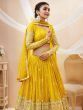 Mesmerizing Yellow Sequins Georgette Haldi Wear Lehenga Choli 