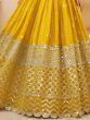 Mesmerizing Yellow Sequins Georgette Haldi Wear Lehenga Choli 
