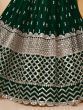 Attractive Green Sequins Georgette Mehendi Wear Lehenga Choli 