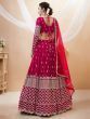 Fantastic Hot Pink Sequins Georgette Wedding Wear Lehenga Choli 