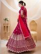 Fantastic Hot Pink Sequins Georgette Wedding Wear Lehenga Choli 