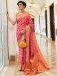 Exquisite Pink Woven Silk Festive Wear Saree With Blouse