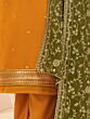 Outstanding Mustard Yellow Thread Embroidery Georgette Festival Wear Salwar Suit