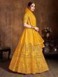 Precious Yellow Zari Embroidered Art Silk Haldi Lehenga Choli