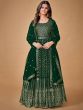 Charismatic Green Sequins Embroidery Georgette Ready-Made Gown