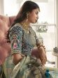 Astonishing Teal Embroidered Silk Bridal Wear Lehenga Choli