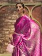 Stunning Pink Printed Satin Festival Wear Saree With Blouse
