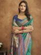 Fascinating Teal Green Woven Silk Wedding Wear Saree With Blouse
