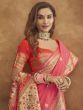 Bewitching Pink Woven Silk Festival Wear Saree With Blouse