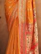 Mesmerizing Yellow Woven Silk Haldi Wear Saree With Blouse