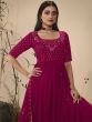 Gorgeous Deep Pink Sequins Georgette Ready-Made Palazzo Suit