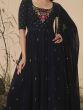 Outstanding Navy Blue Sequins Georgette Ready-Made Palazzo Suit