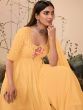 Perfect Yellow Sequins Georgette Ready-Made Palazzo Suit